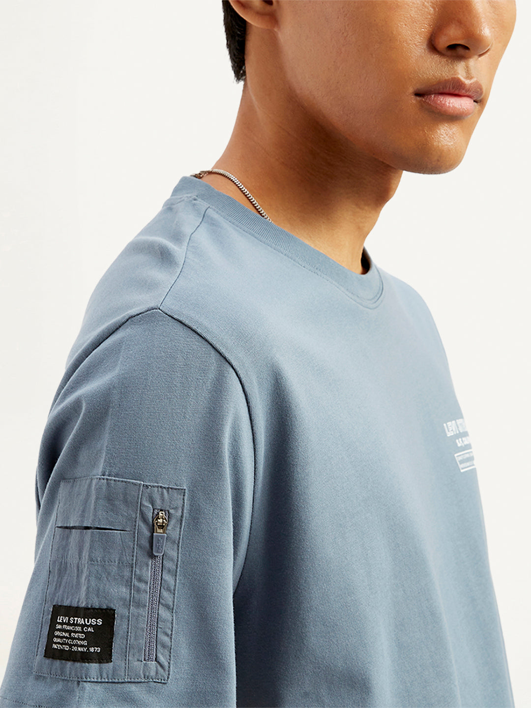 Men's Solid Crew Neck Utility T-Shirt - 20Detail View
