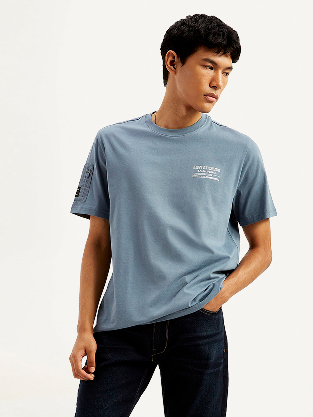 Men's Solid Crew Neck Utility T-Shirt - Styleshot View