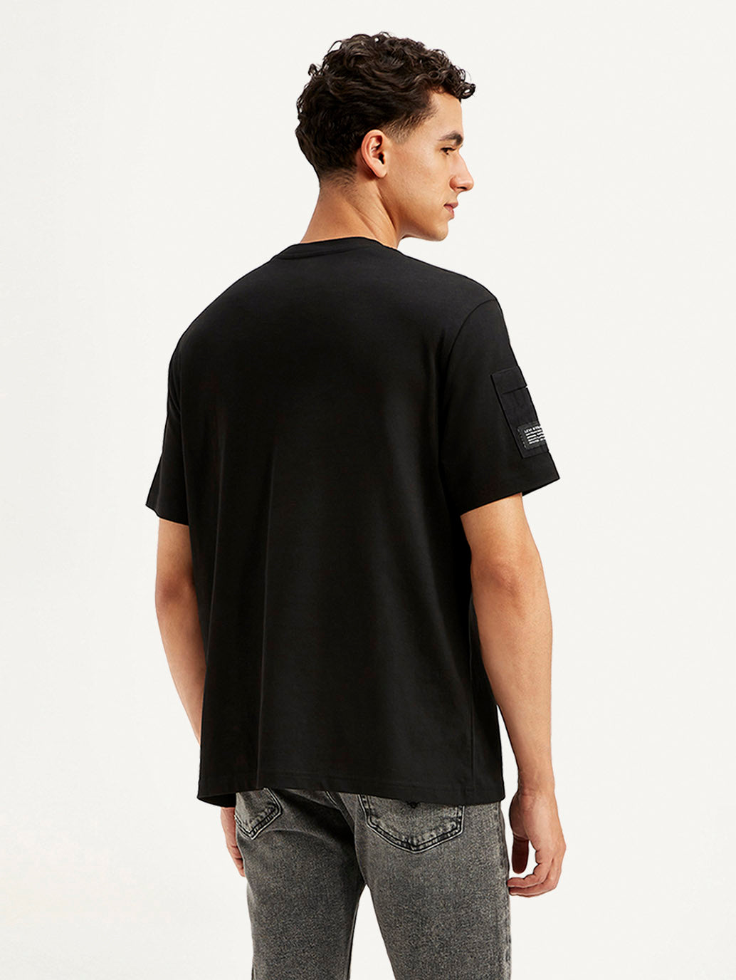 Men's Brand Logo Crew Neck Utility T-shirt - Back View