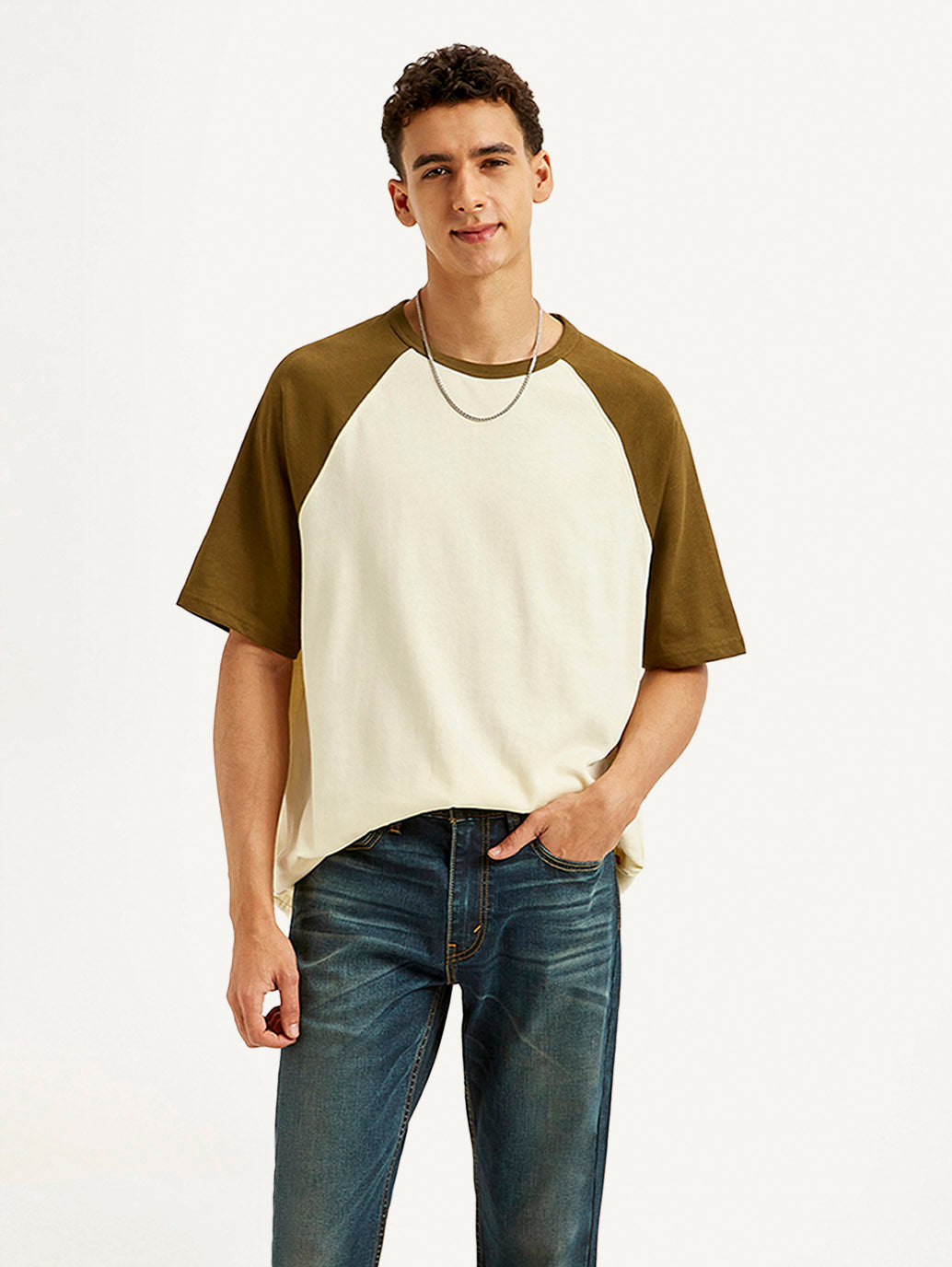 Men's Colorblock Loose Fit T-shirt - Styleshot View