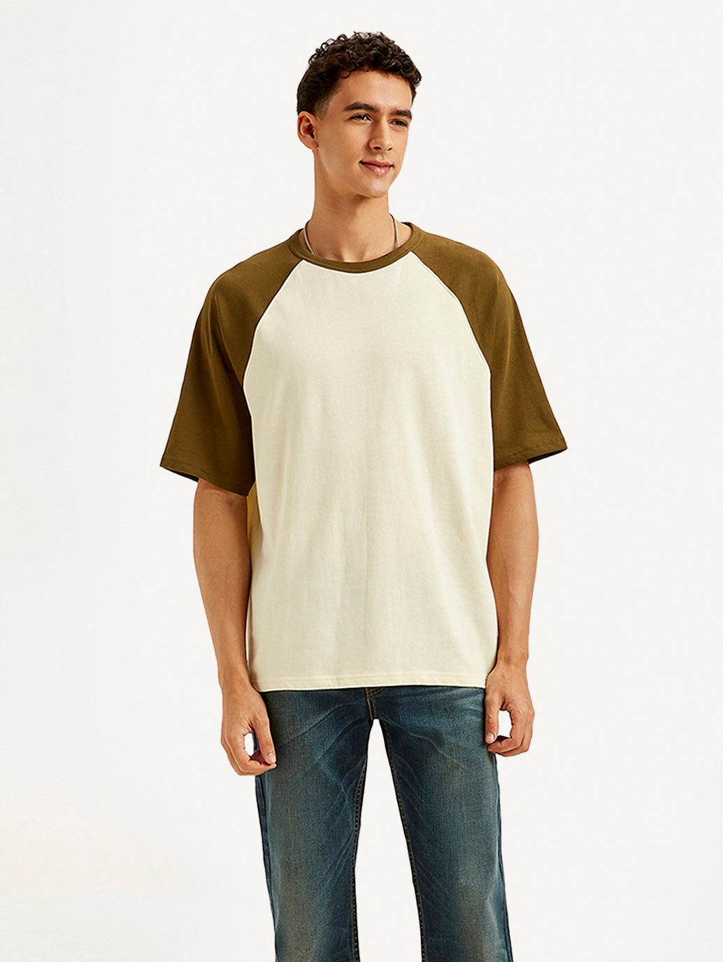 Men's Colorblock Loose Fit T-shirt - Front View