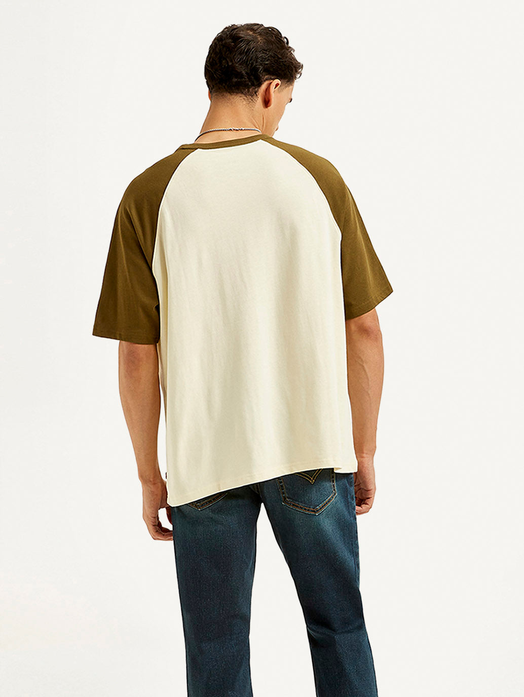 Men's Colorblock Loose Fit T-shirt - Back View