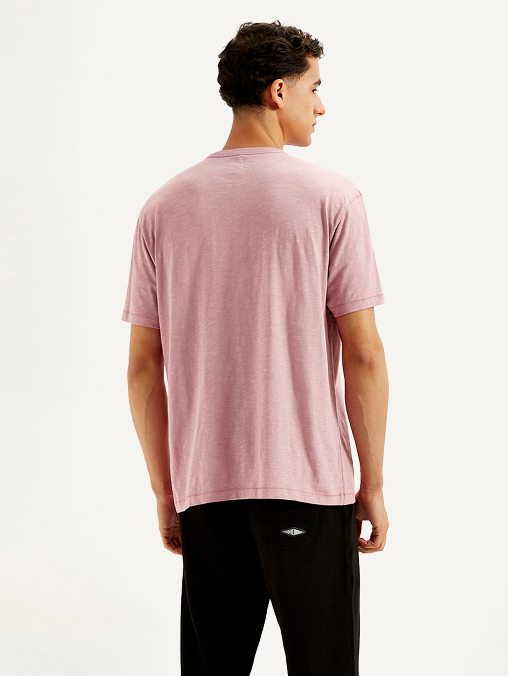 Men's Solid Slim Fit T-shirt - Back View