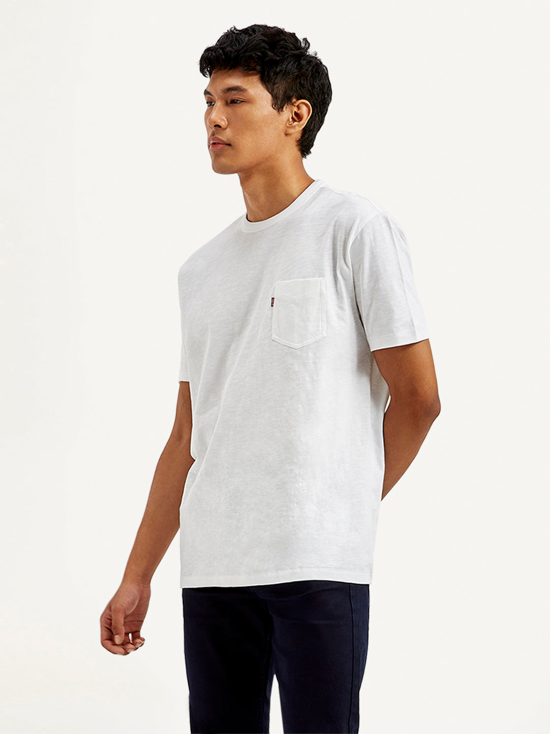 Men's Solid Slim Fit T-Shirt - Side View