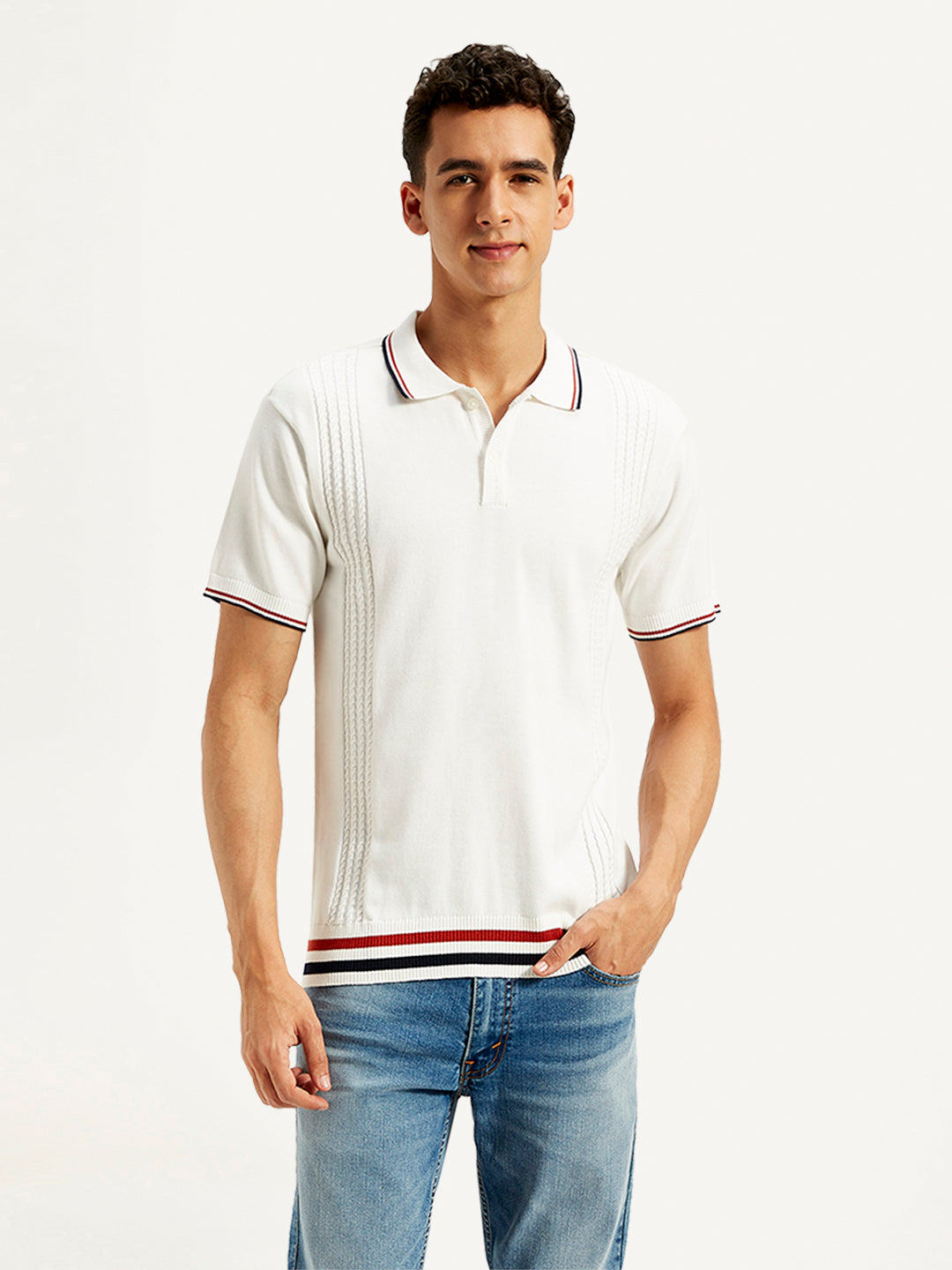 Men's Striped Slim Fit Polo T-Shirt - 20 View