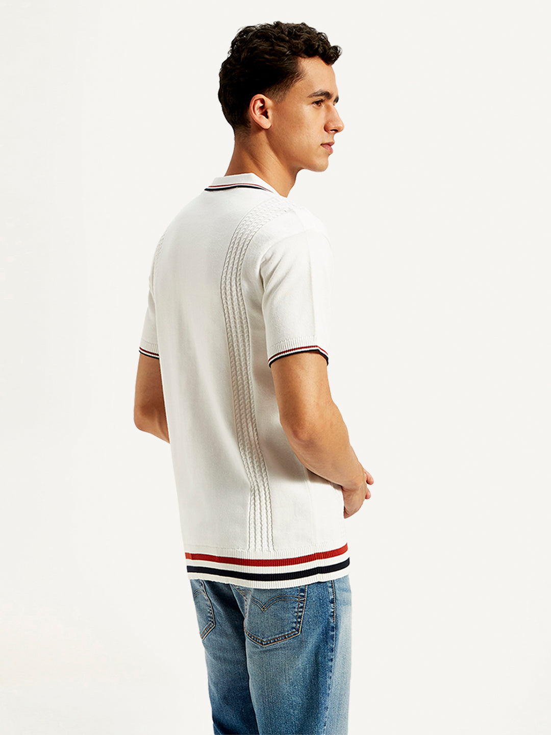 Men's Striped Slim Fit Polo T-Shirt - 20 View