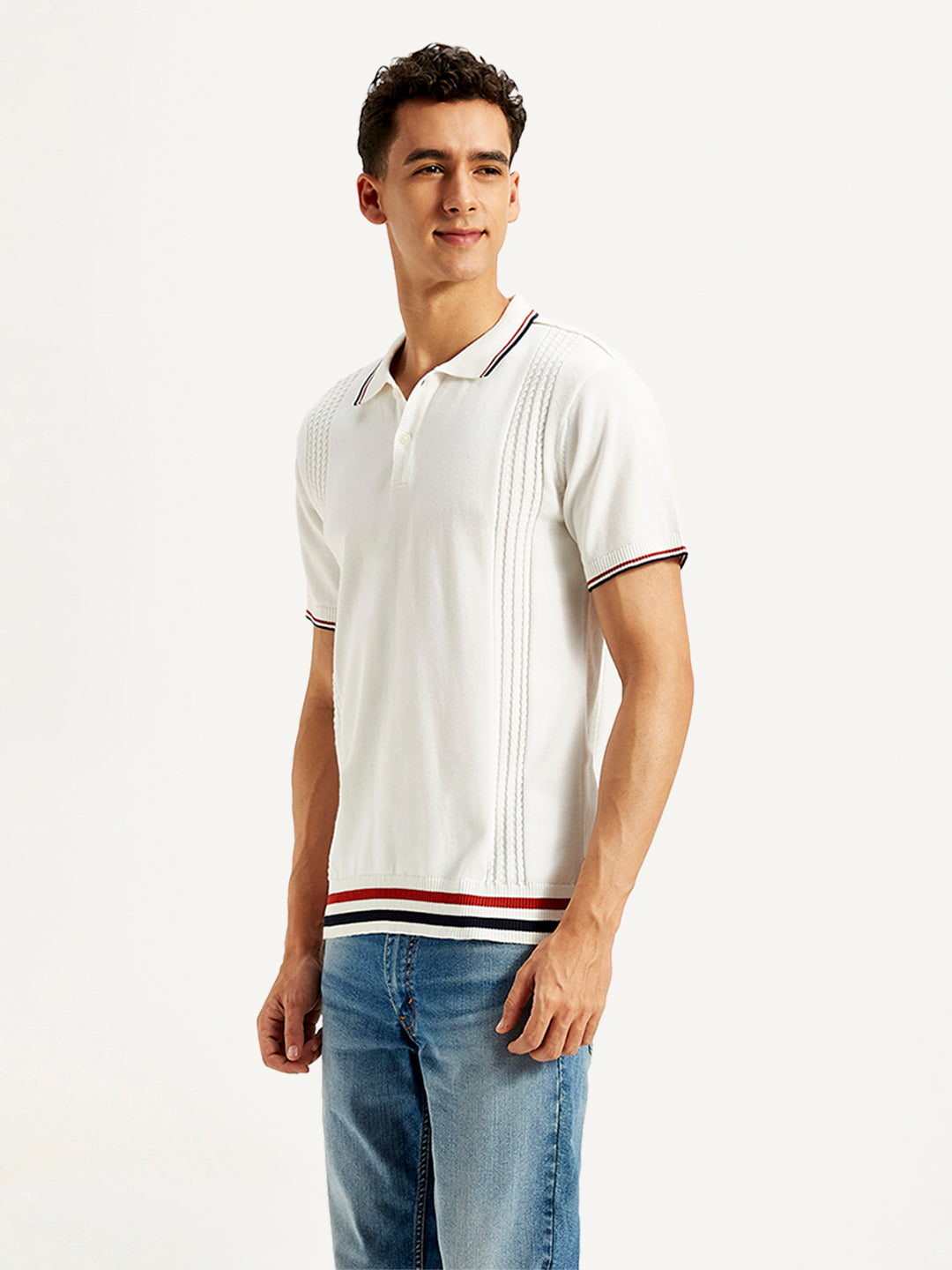 Men's Striped Slim Fit Polo T-Shirt - 20 View