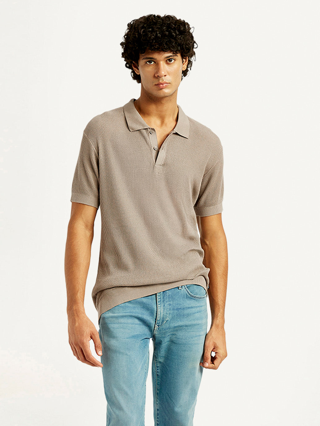 Men's Redloop Textured Slim Fit Polo T-Shirt