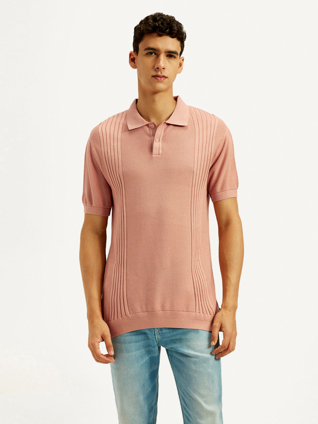 Men's Redloop Textured Slim Fit Polo T-Shirt
