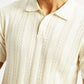 Men's Self Design Slim Fit Polo T-shirt - Detal View