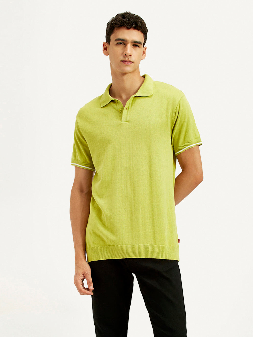 Men's Solid Slim Fit Polo T-Shirt - Styleshot View
