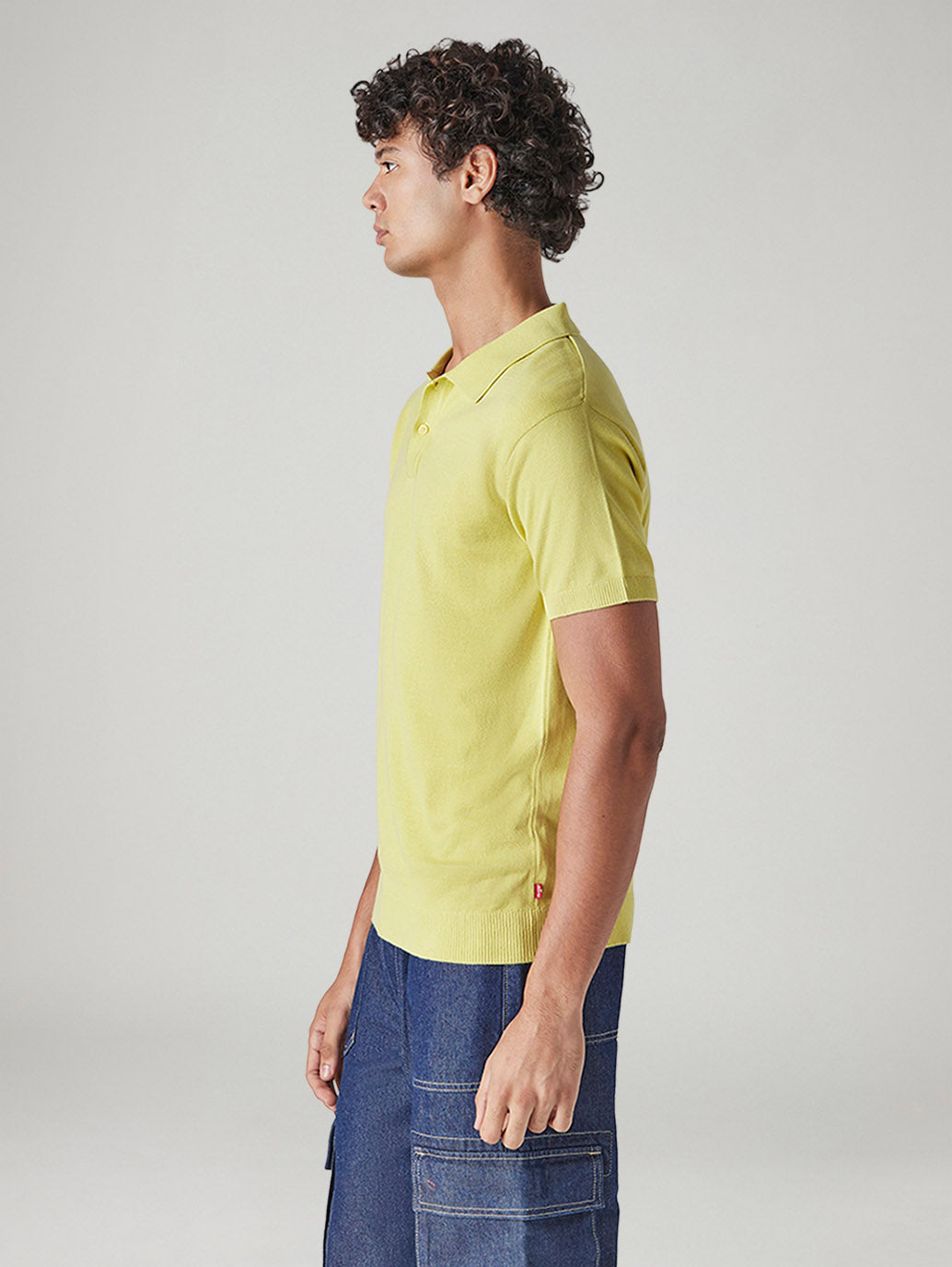 Men's Solid Yellow Pique Polo T-shirt - 20 View