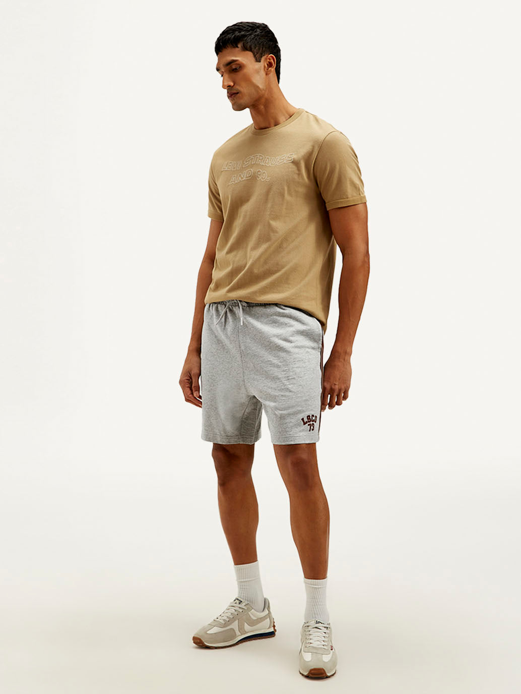 Men's Grey Regular Fit Shorts - Side View