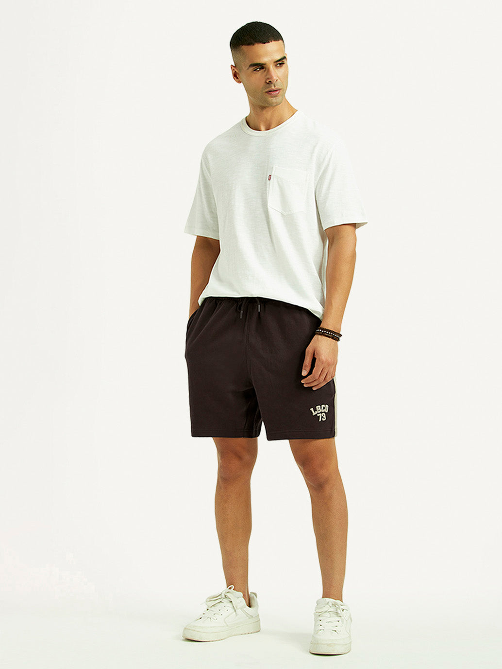 Men's Brown Regular Fit Mid Rise Shorts - Styleshot View