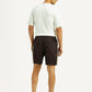 Men's Brown Regular Fit Mid Rise Shorts - Back View