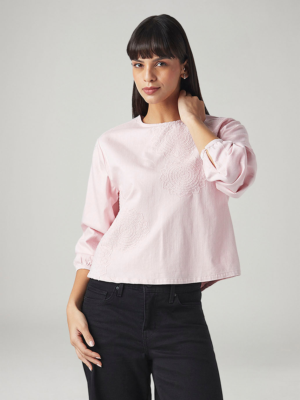 Women's Embroidered Regular Fit Top