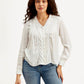 Women's Textured Spread Collar Shirt - Front View