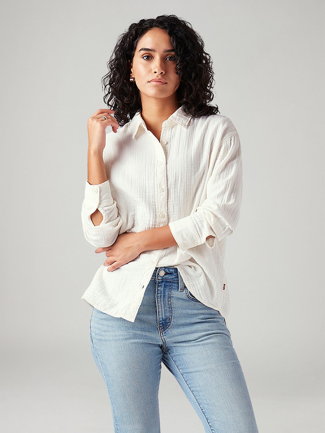 Women's Textured Regular Fit Shirt - Styleshot View