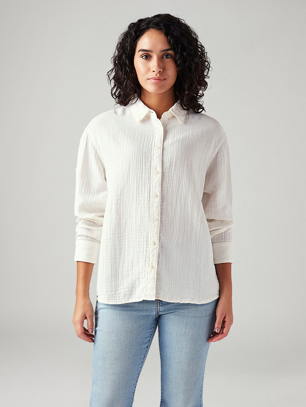 Women's Textured Regular Fit Shirt - Front View