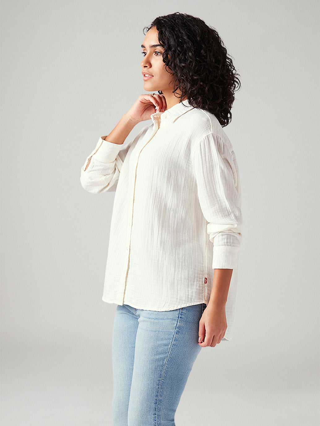 Women's Textured Regular Fit Shirt - Side View
