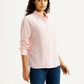 Women's Textured Light Pink Relaxed Fit Shirt - Styleshot View