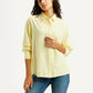 Women's Textured Yellow Relaxed Fit Shirt - Styleshot View