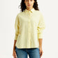 Women's Textured Yellow Relaxed Fit Shirt - Front View