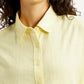 Women's Textured Yellow Relaxed Fit Shirt - Detail View
