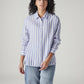 Women's Striped Relaxed Fit Shirt - Front View