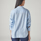 Women's Striped Loose Fit Shirt - Back View