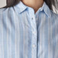 Women's Striped Loose Fit Shirt - Detail View
