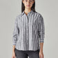 Women's Striped Loose Fit Shirt - Front View