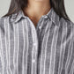 Women's Striped Loose Fit Shirt - Detail View