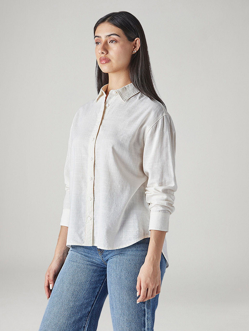 Women's Solid Loose Fit Shirt - Side View