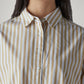 Women's Striped Relaxed Fit Poplin Shirt - Detail View