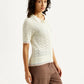 Women's Textured Slim Fit Polo T-shirt - Side View
