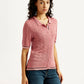 Women's Textured Slim Fit Polo T-shirt - Side View