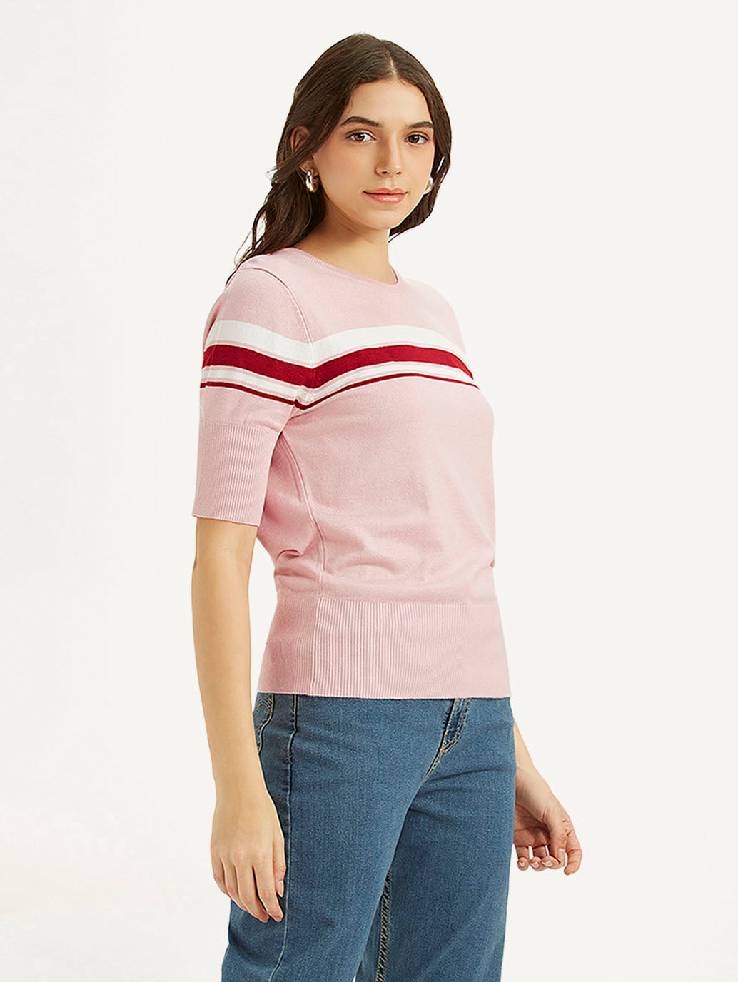 Women's Striped Regular Fit T-shirt - 51da4976-489f-4f5e-b267-ca5acd708690 View