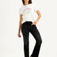 Women's Black Wedgie Bootcut Fit Mid Rise Jeans - styleshot View