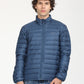 Men's Solid Blue Quilted Jacket - Front View