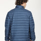 Men's Solid Blue Quilted Jacket - Back View