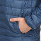 Men's Solid Blue Quilted Jacket - 6 View