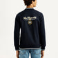 Men's Brand Logo Black Collar Neck Sweatshirt - Back View