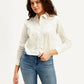 Women's Self Design Spread Collar Regular Fit Shirt - Styleshot View
