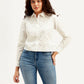 Women's Self Design Spread Collar Regular Fit Shirt - Front View