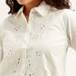Women's Self Design Spread Collar Regular Fit Shirt - Detail View