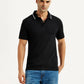 Men's Solid Black Polo T-Shirt - Styleshot View