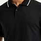 Men's Solid Black Polo T-Shirt - Detail View