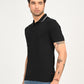 Men's Solid Black Polo T-Shirt - side View