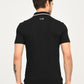 Men's Solid Black Polo T-Shirt - back View